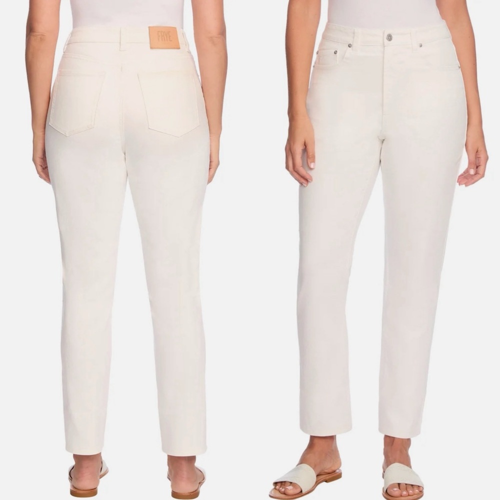 NWT Frye Women’s High Rise Jeans in Ivory Off White Size 8 / 29 - Picture 1 of 8